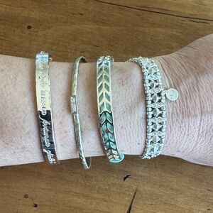 Stella & Dot Silver Tone Bracelet Set